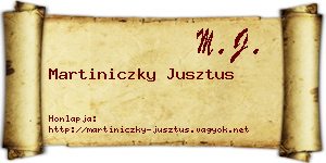 Martiniczky Jusztus névjegykártya